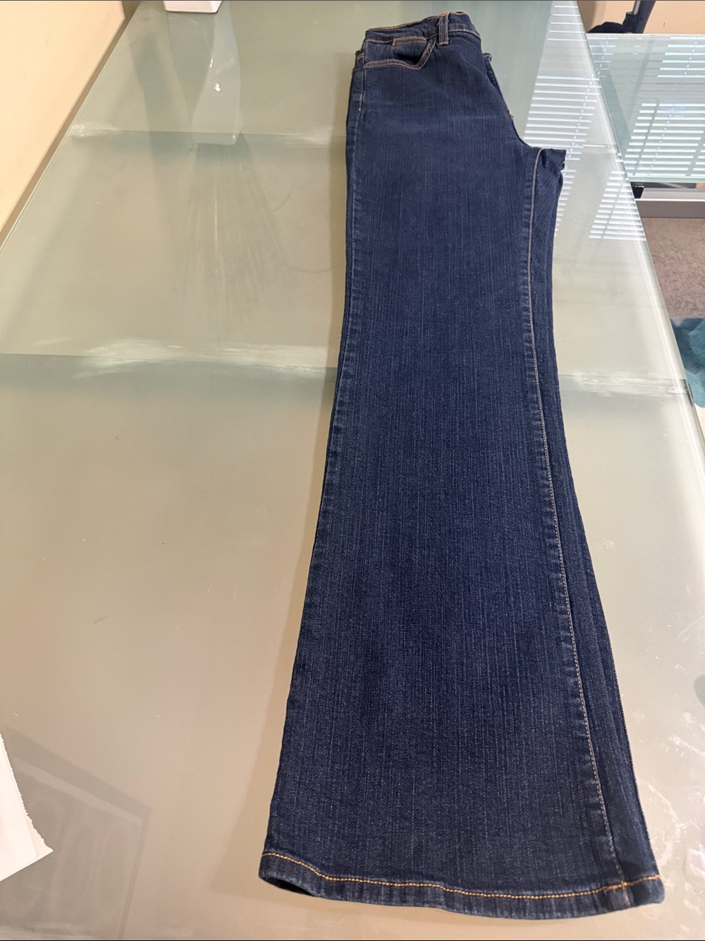 NYDJ Tummy Tuck Jeans Dark Denim Wide Leg Jeans Bootcut Jeans Size 10
